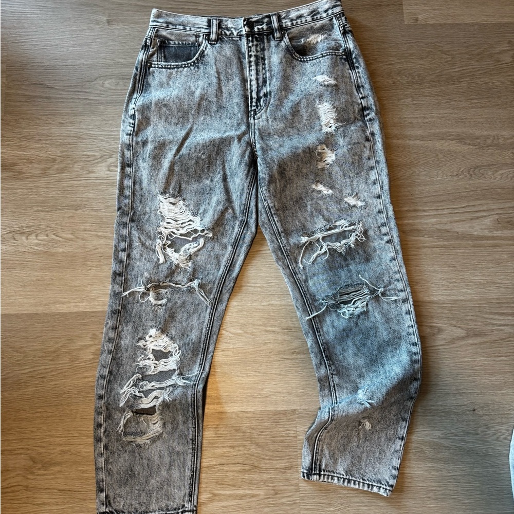 American Eagle Outfitters Distressed Black Boyfriend Jeans